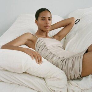 Zara Faux Leather Mini Strappy Beige Stone Dress XS NWOT 🦋 🌸